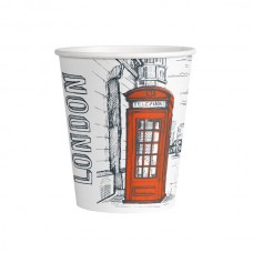 Стакан бумажный 250мл "LONDON RED"  (50 штук)
