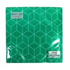 Салфетки двухслойные 33х33 New Line FRESKO, 20 листов, КУБИКИ 3D ЗЕЛЕНЫЕ