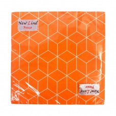 Салфетки двухслойные 33х33 New Line FRESKO, 20 листов, КУБИКИ 3D ОРАНЖЕВЫЕ