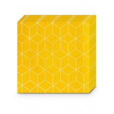 Салфетки двухслойные 33х33 New Line FRESKO, 20 листов, КУБИКИ 3D ЖЕЛТЫЕ