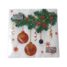 Салфетки двухслойные 33х33 New Line FRESKO, 20 листов НГ, НОВОГОДНИЙ КАНТ