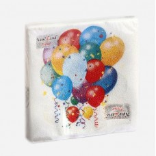 Салфетки двухслойные 33х33 New Line FRESKO, 20 листов НГ, ПРАЗДНИЧНЫЕ ШАРЫ