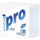 Салфетки бумажные 24х24, 100 штук, целлюлоза, "PROtissue", 1 сл., белые