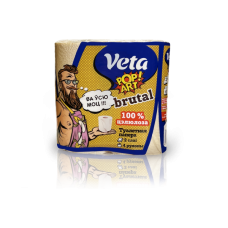 Бумага туалетная на втулке "VETA POP ART" Brutal, 1х4 рулона, 2 слоя