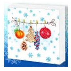 Салфетки двухслойные 33х33 New Line FRESKO, 20 листов НГ, ТЕСЕМОЧКА С ПОДАРКАМИ